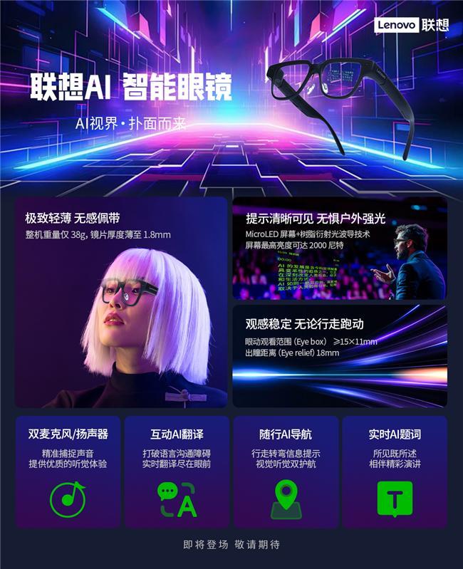 联想AI眼镜重塑人机交互新体验麻将胡了试玩开启智能穿戴新纪元(图2)